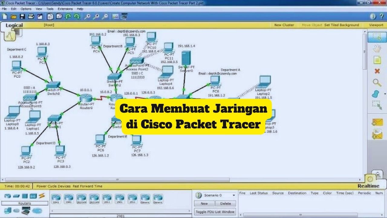 cara membuat jaringan dengan cisco packet tracer
